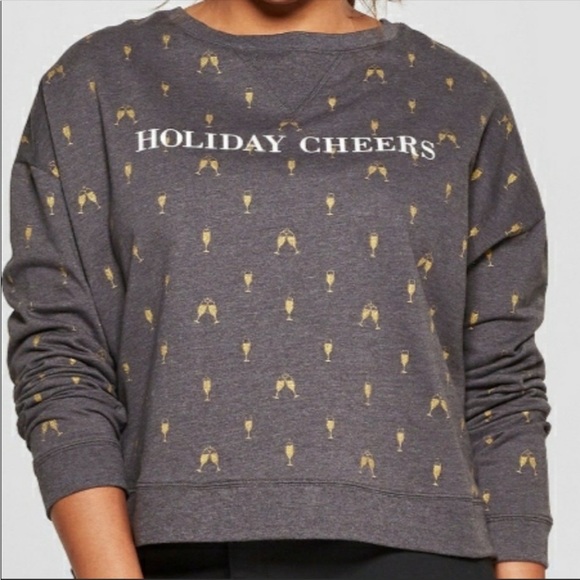 Fifth Sun Holiday Cheers Charcoal Gray Drop
Sleeve Sweatshirt Large - Picture 3 of 11